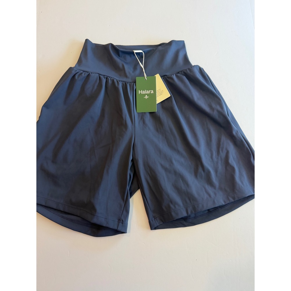 Halara Womens High Waisted 2-in-1 Active Shorts Navy Blue Size M NWT